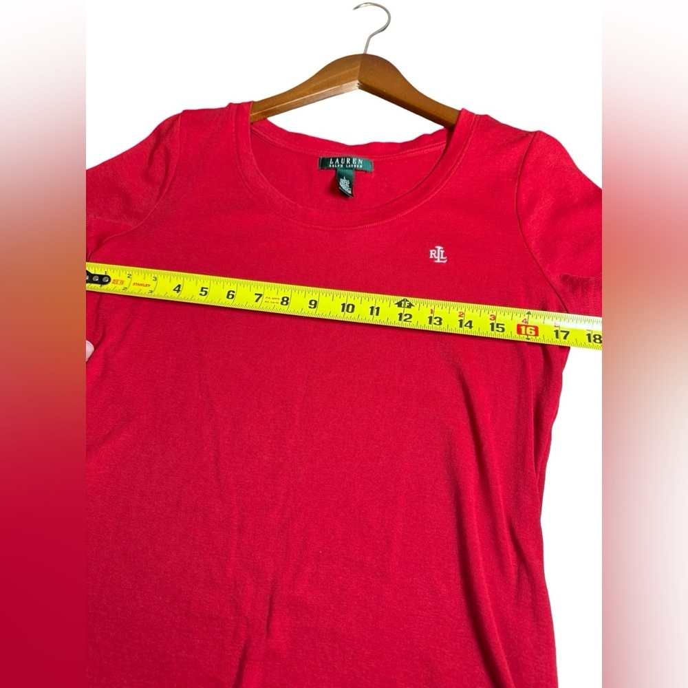 Lauren Ralph Lauren Red Logo Tee, Size L, Excellent Cond. - Picture 3 of 5